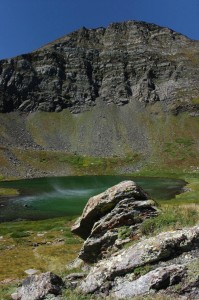 Horseshoe Lake Below Hermit Peak in the Sangre de Cristo Wilderness Horseshoe Lake below Hermit Peak in the Sangre de Cristo Wilderness